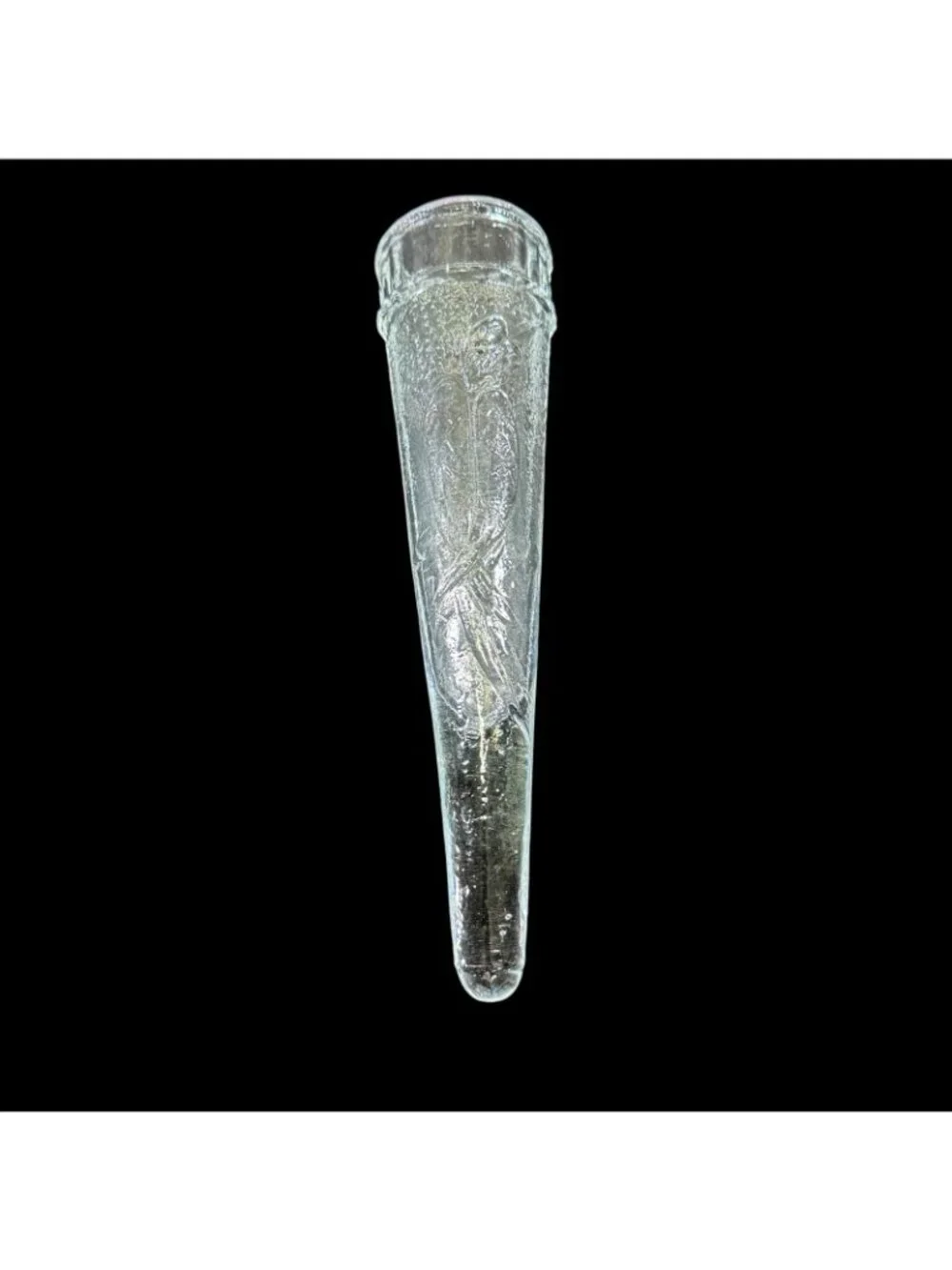 Antique Automobile Glass Bud Vase Bird Cone Sconce Victorian Hearse Car 8 inch
